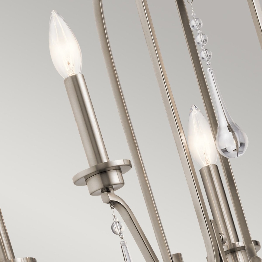 Quintiesse - Lámpara colgante con varilla KARLEE 5xE14/60W/230V Ø 61 cm cromo mate