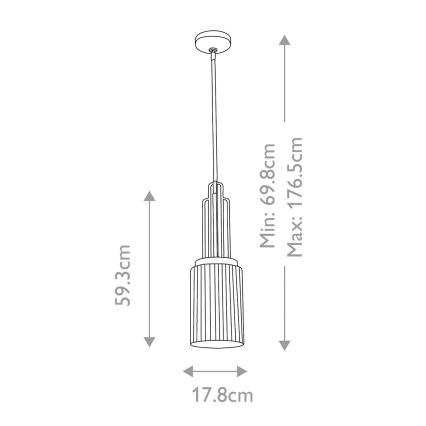 Quintiesse - Lámpara colgante con varilla KIMROSE 1xE27/60W/230V Ø 17,8 cm dorado