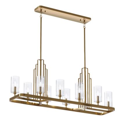 Quintiesse - Lámpara colgante con barra KIMROSE 10xE14/40W/230V dorada
