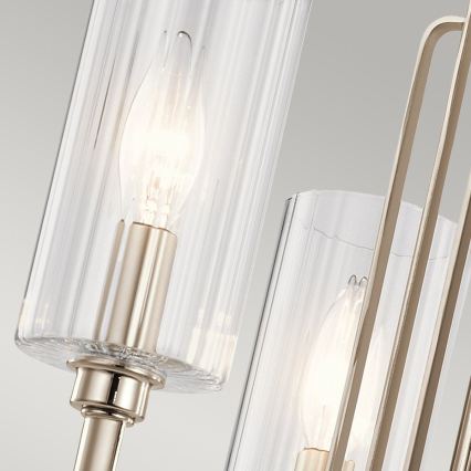 Quintiesse - Lámpara de techo con varilla KIMROSE, 3xE14/40W/230V, Ø 45,9 cm, acabado cromo brillante