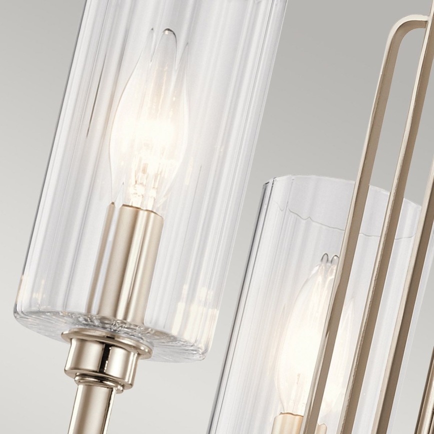 Quintiesse - Lámpara de techo con varilla KIMROSE, 3xE14/40W/230V, Ø 45,9 cm, acabado cromo brillante