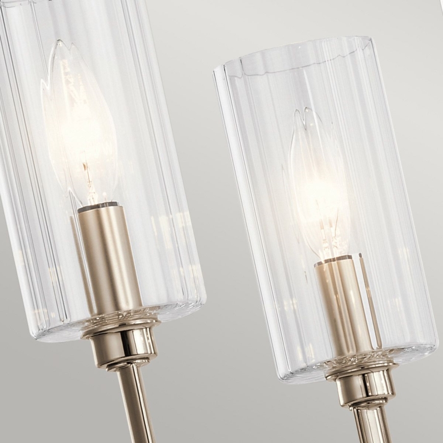 Quintiesse - Lámpara de techo con varilla KIMROSE 6xE14/40W/230V Ø 68,6 cm cromado brillante