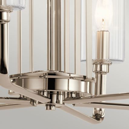 Quintiesse - Lámpara de techo con varilla KIMROSE 6xE14/40W/230V Ø 68,6 cm cromado brillante