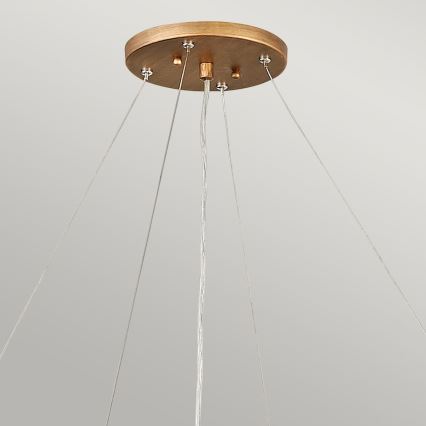 Quintiesse - Lámpara colgante con cable LAGUNA 6xE14/40W/230V diámetro 91,4 cm dorada