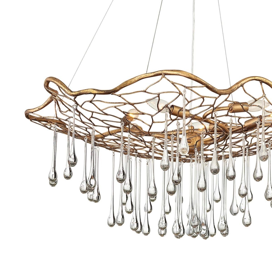 Quintiesse - Lámpara colgante con cable LAGUNA 6xE14/40W/230V diámetro 91,4 cm dorada