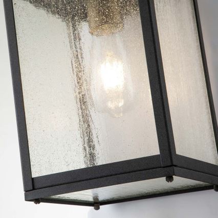 Quintiesse - Aplique de pared exterior LAHDEN M 1xE27/60W/230V IP44 negro/dorado