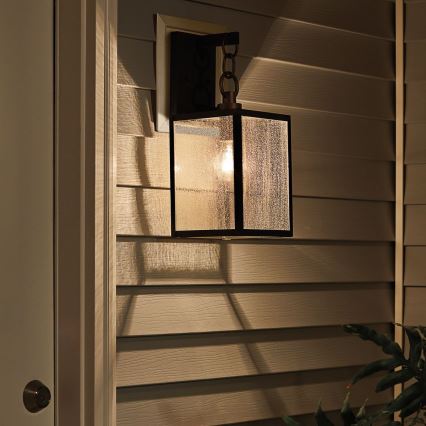 Quintiesse - Aplique de pared exterior LAHDEN M 1xE27/60W/230V IP44 negro/dorado