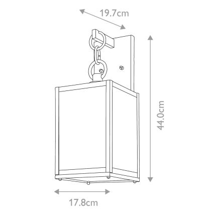 Quintiesse - Aplique de pared exterior LAHDEN M 1xE27/60W/230V IP44 negro/dorado