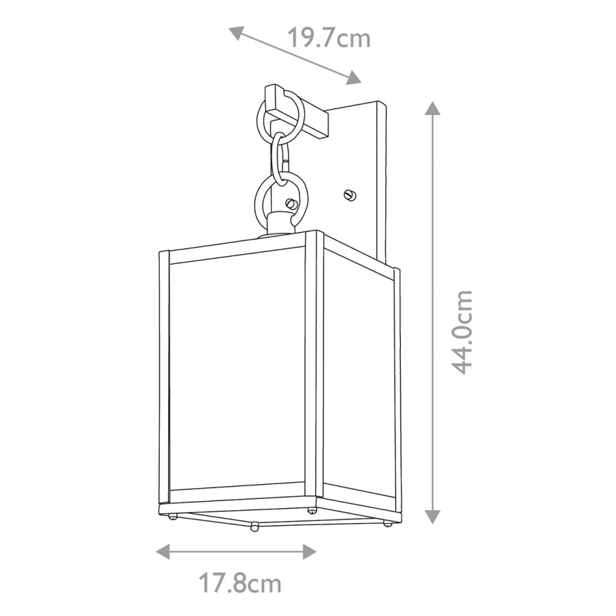 Quintiesse - Aplique de pared exterior LAHDEN M 1xE27/60W/230V IP44 negro/dorado