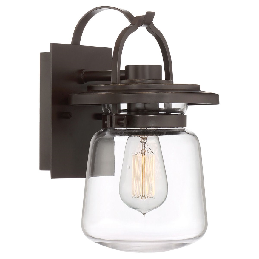 Quintiesse - Aplique de pared exterior LASALLE S 1xE27/60W/230V IP44 acabado bronce