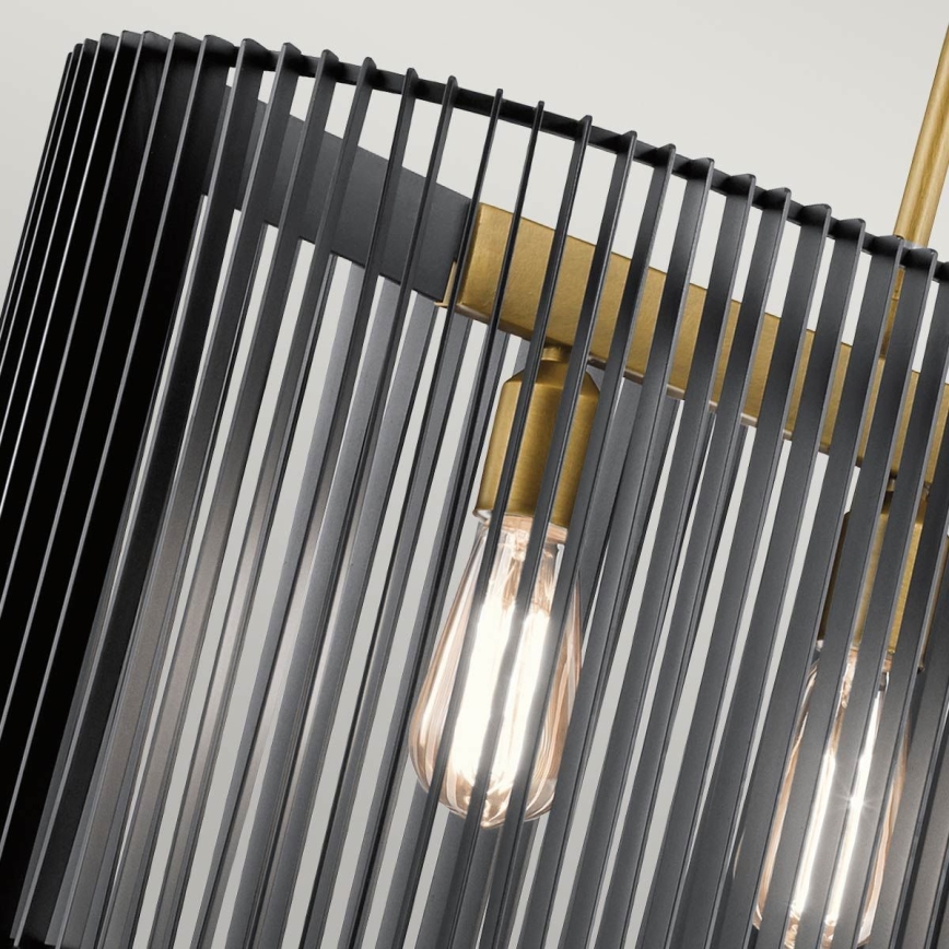Quintiesse - Lámpara de techo con varilla LINARA 5xE27/60W/230V negro/dorado