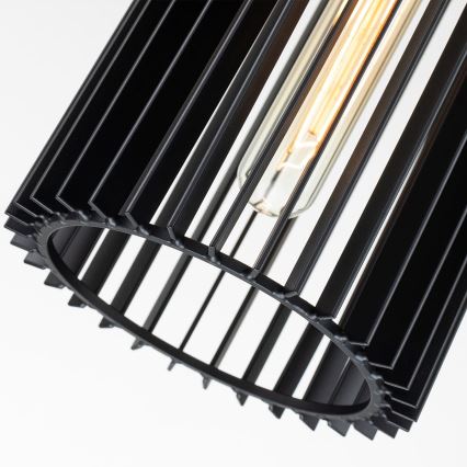 Quintiesse - Lámpara colgante de varilla LINARA 1xE27/60W/230V diámetro 15,2 cm negra/dorada
