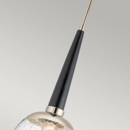 Quintiesse - Lámpara colgante en varilla MARILYN 1xE27/60W/230V Ø 19,5 cm cromo brillante/negro