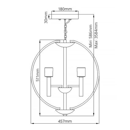 Quintiesse - Lámpara LED colgante con cable MONDO 3xG9/3W/230V Ø 45,7 cm cromo brillante