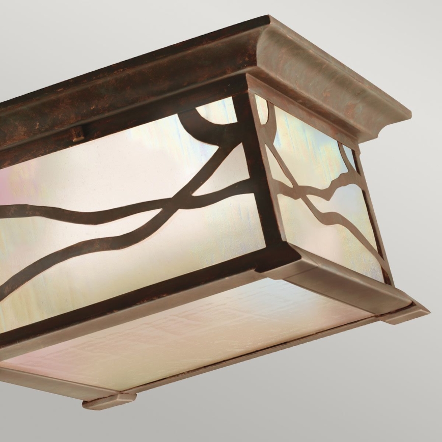 Quintiesse - Lámpara de techo para exterior MORRIS 2xE27/60W/230V IP44, acabado en bronce