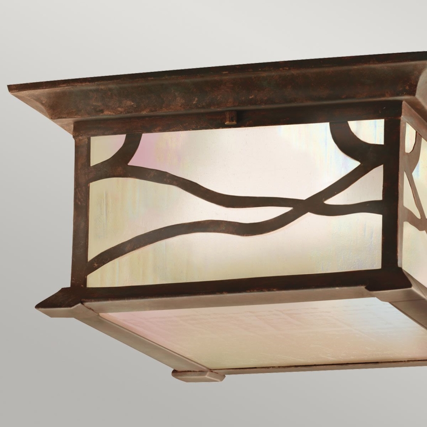 Quintiesse - Lámpara de techo para exterior MORRIS 2xE27/60W/230V IP44, acabado en bronce