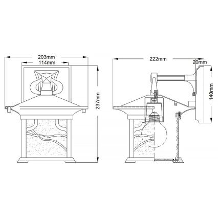 Quintiesse - Aplique mural exterior MORRIS M 1xE27/60W/230V IP44 acabado bronce