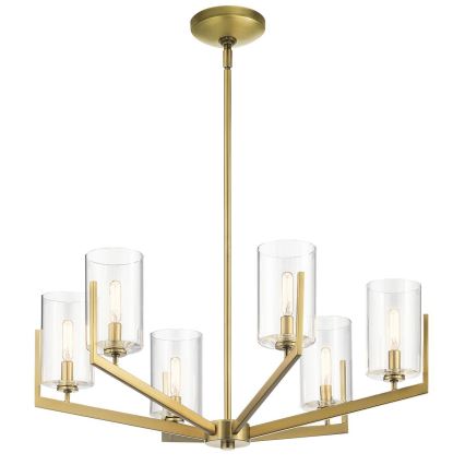 Quintiesse - Lámpara colgante con barra NYE 6xE14/40W/230V Ø 71,1 cm acabado en dorado
