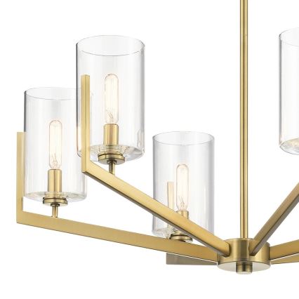 Quintiesse - Lámpara colgante con barra NYE 6xE14/40W/230V Ø 71,1 cm acabado en dorado