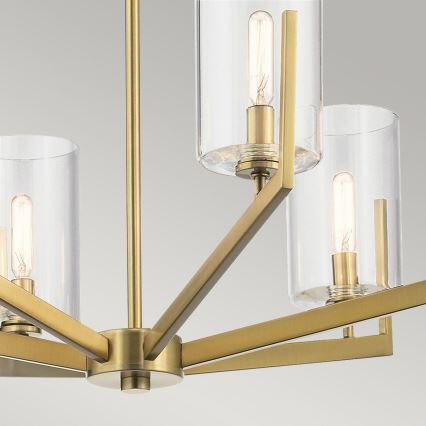 Quintiesse - Lámpara colgante con barra NYE 6xE14/40W/230V Ø 71,1 cm acabado en dorado