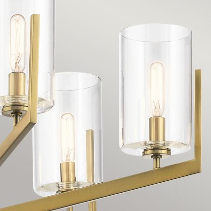 Quintiesse - Lámpara colgante con barra NYE 6xE14/40W/230V Ø 71,1 cm acabado en dorado