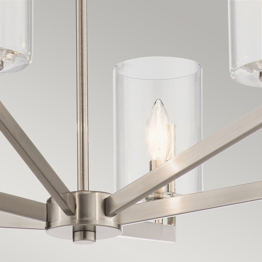Quintiesse - Lámpara colgante con varilla NYE 6xE14/40W/230V Ø 71,1 cm cromo mate
