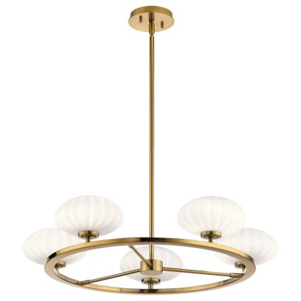 Quintiesse - Lámpara LED para baño en varilla PIM 5xG9/3W/230V, diámetro 71,1 cm, IP44, acabado dorado