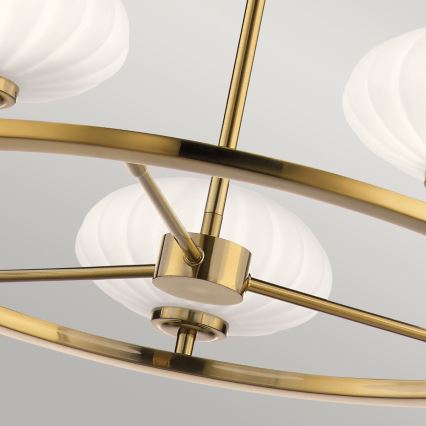 Quintiesse - Lámpara LED para baño en varilla PIM 5xG9/3W/230V, diámetro 71,1 cm, IP44, acabado dorado