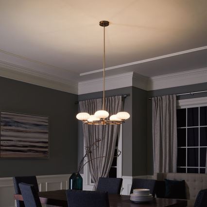 Quintiesse - Lámpara LED para baño en varilla PIM 5xG9/3W/230V, diámetro 71,1 cm, IP44, acabado dorado