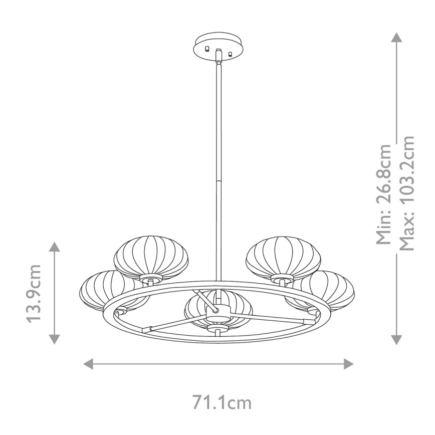 Quintiesse - Lámpara LED para baño con varilla PIM 5xG9/3W/230V diámetro 71,1 cm IP44 cromo brillante