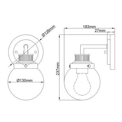 Quintiesse - Aplique de pared para baño POPPY 1xE27/60W/230V IP44, dorado