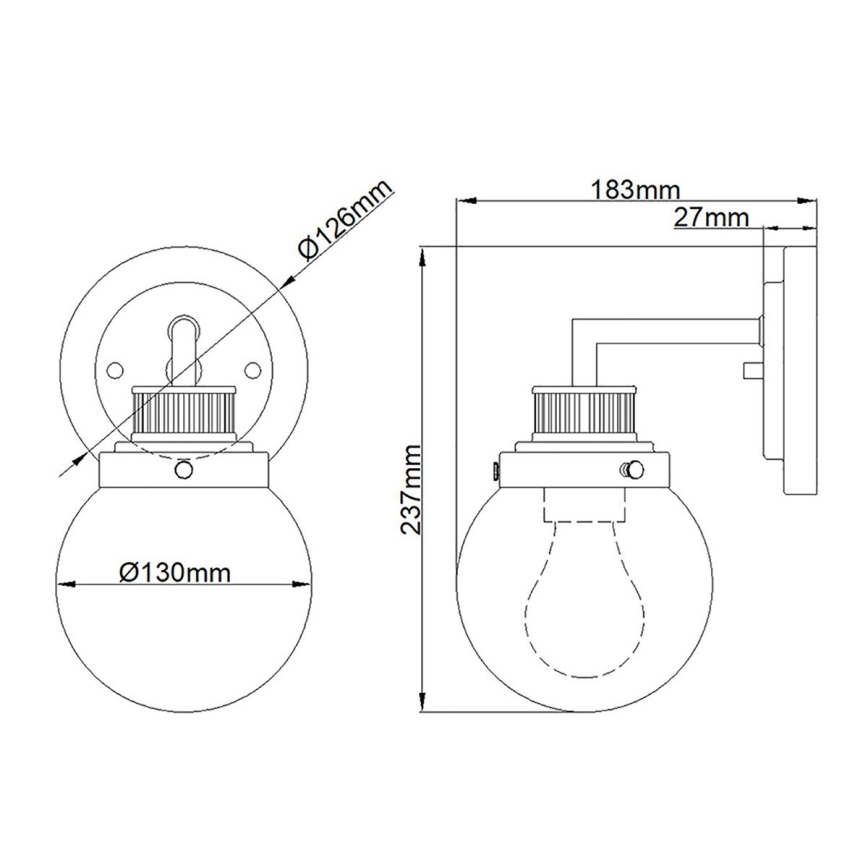 Quintiesse - Aplique de pared para baño POPPY 1xE27/60W/230V IP44, dorado