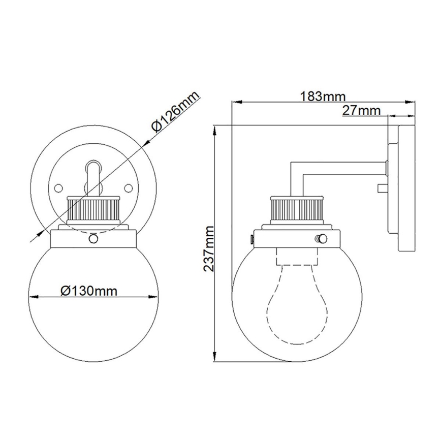 Quintiesse - Aplique de pared para baño POPPY 1xE27/60W/230V IP44 cromo brillante