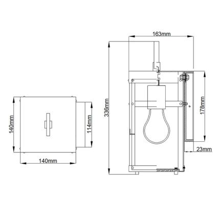 Quintiesse - Aplique de pared exterior PORTER S 1xE27/60W/230V IP44 negro