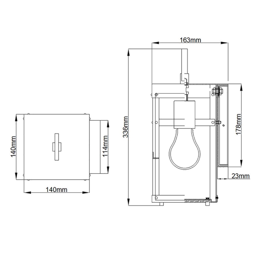 Quintiesse - Aplique de pared exterior PORTER S 1xE27/60W/230V IP44 negro