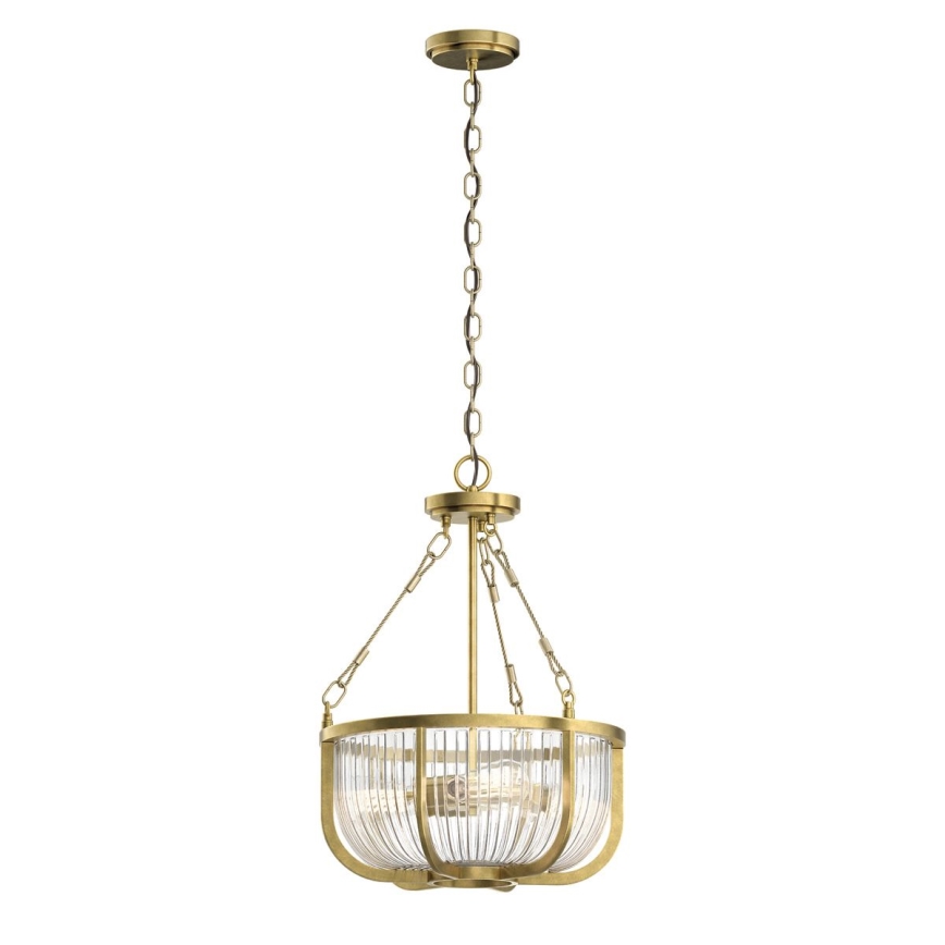 Quintiesse - Lámpara colgante con cadena ROUX 3xE27/60W/230V Ø 40,6 cm, color dorado