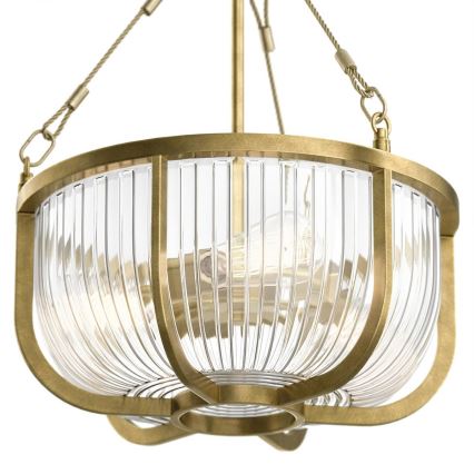 Quintiesse - Lámpara colgante con cadena ROUX 3xE27/60W/230V Ø 40,6 cm, color dorado