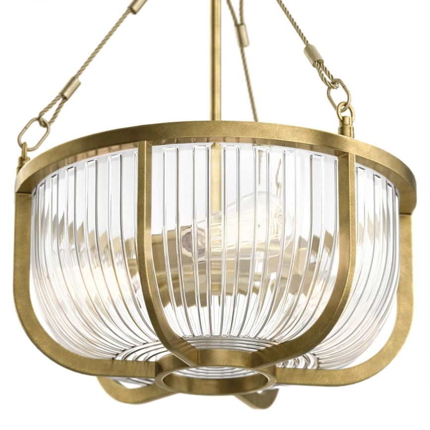 Quintiesse - Lámpara colgante con cadena ROUX 3xE27/60W/230V Ø 40,6 cm, color dorado