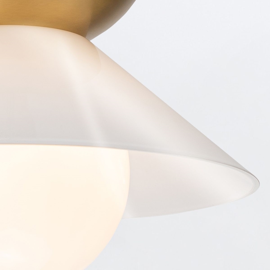 Quintiesse - Lámpara de techo con varilla SAUCER M 1xE27/40W/230V Ø 36,6 cm dorada