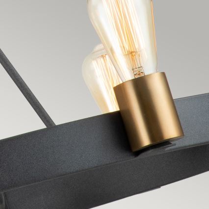Quintiesse - Lámpara de techo con barra SILAS 6xE27/60W/230V Ø 72,3 cm negro/dorado