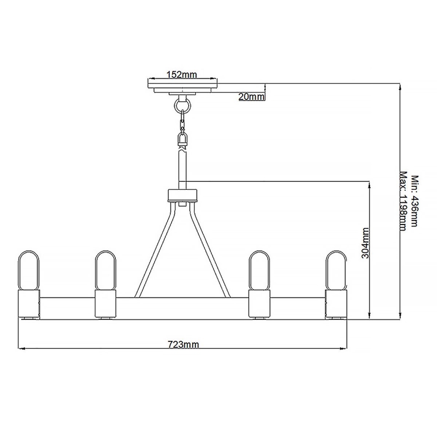 Quintiesse - Lámpara de techo con barra SILAS 6xE27/60W/230V Ø 72,3 cm negro/dorado