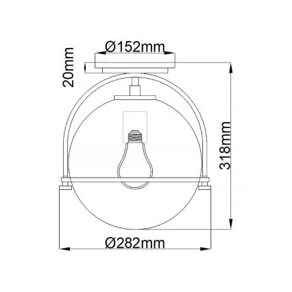 Quintiesse - Lámpara de techo SOMERSET 1xE27/60W/230V, diámetro 28,2 cm, negra