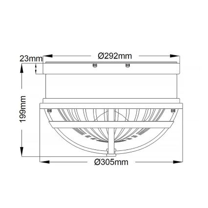 Quintiesse - Lámpara de techo TOLLIS 2xE27/40W/230V Ø 30,5 cm dorada