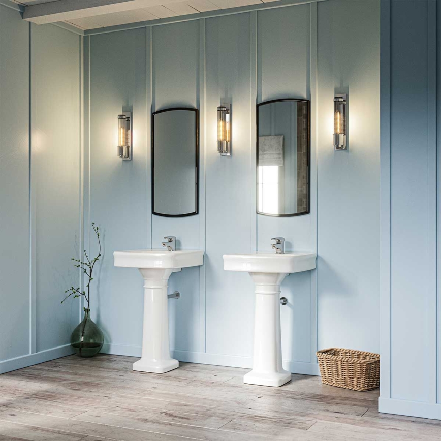 Quintiesse - Aplique de pared para baño WELLINGTON 1xE27/60W/230V IP44 cromo brillante