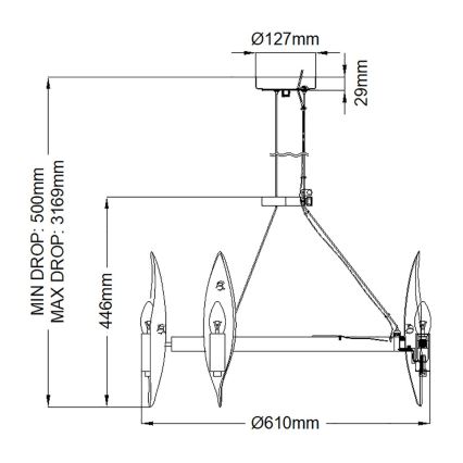 Quintiesse - Lámpara colgante con cable WILLOW 6xE14/40W/230V Ø 61 cm oro/negro