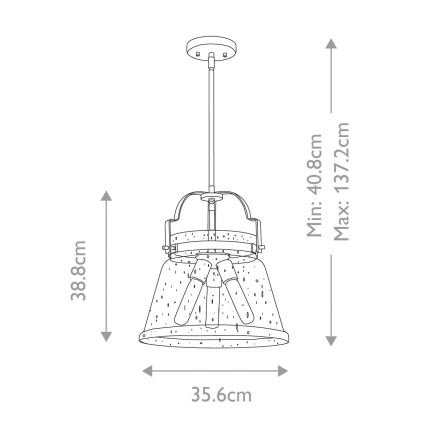 Quintiesse - Lámpara colgante con varilla WIMBERLEY 3xE27/60W/230V Ø 35,6 cm dorada