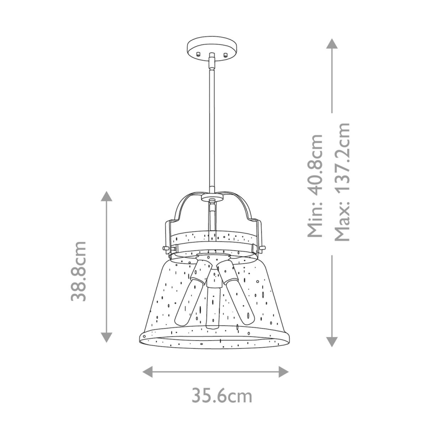 Quintiesse - Lámpara colgante con varilla WIMBERLEY 3xE27/60W/230V Ø 35,6 cm dorada