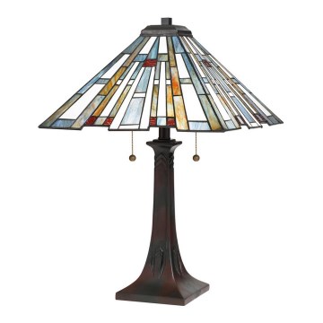 Quoizel - Lámpara de mesa Tiffany MAYBECK 2xE27/60W/230V