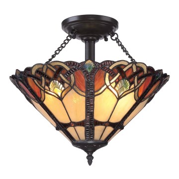 Quoizel - Lámpara de techo Tiffany CAMBRIDGE 2xE27/100W/230V