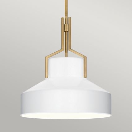 Quoizel - Lámpara colgante con barra BRECKEN 2xE27/60W/230V oro/blanco